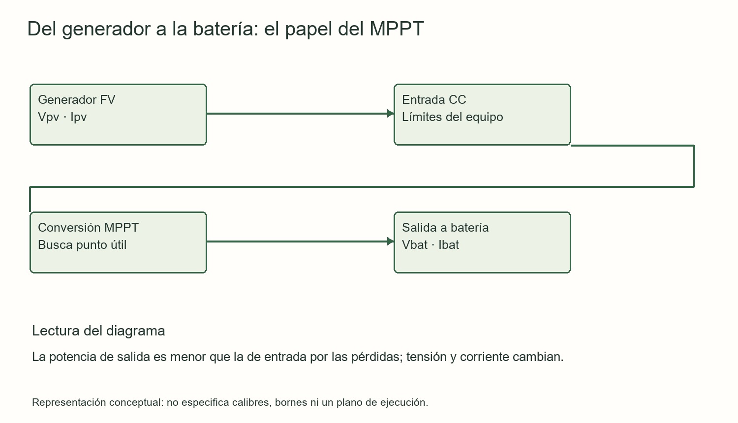 Del generador a la batería: el papel del MPPT