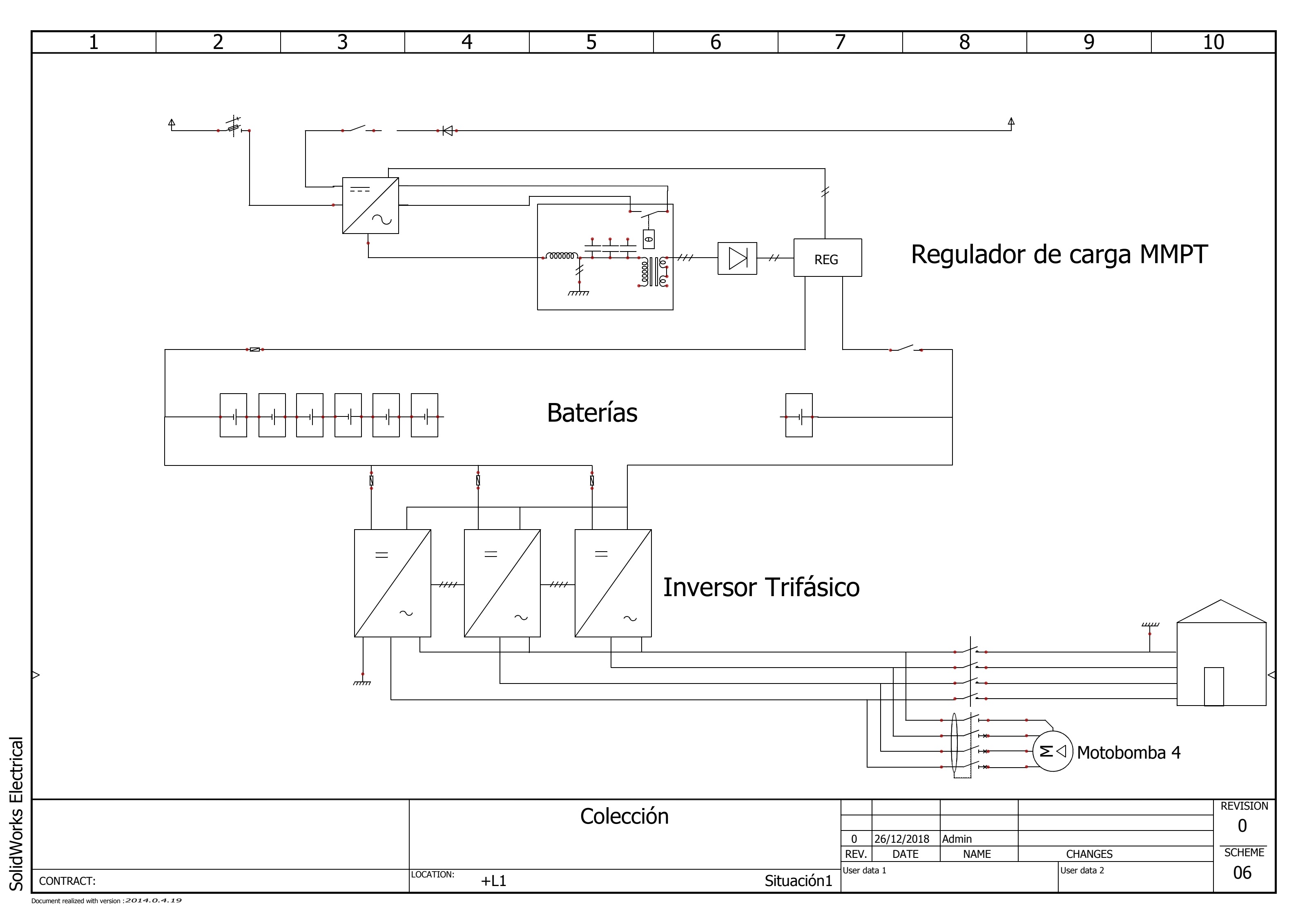 Batería y bombeo con conversión trifásica