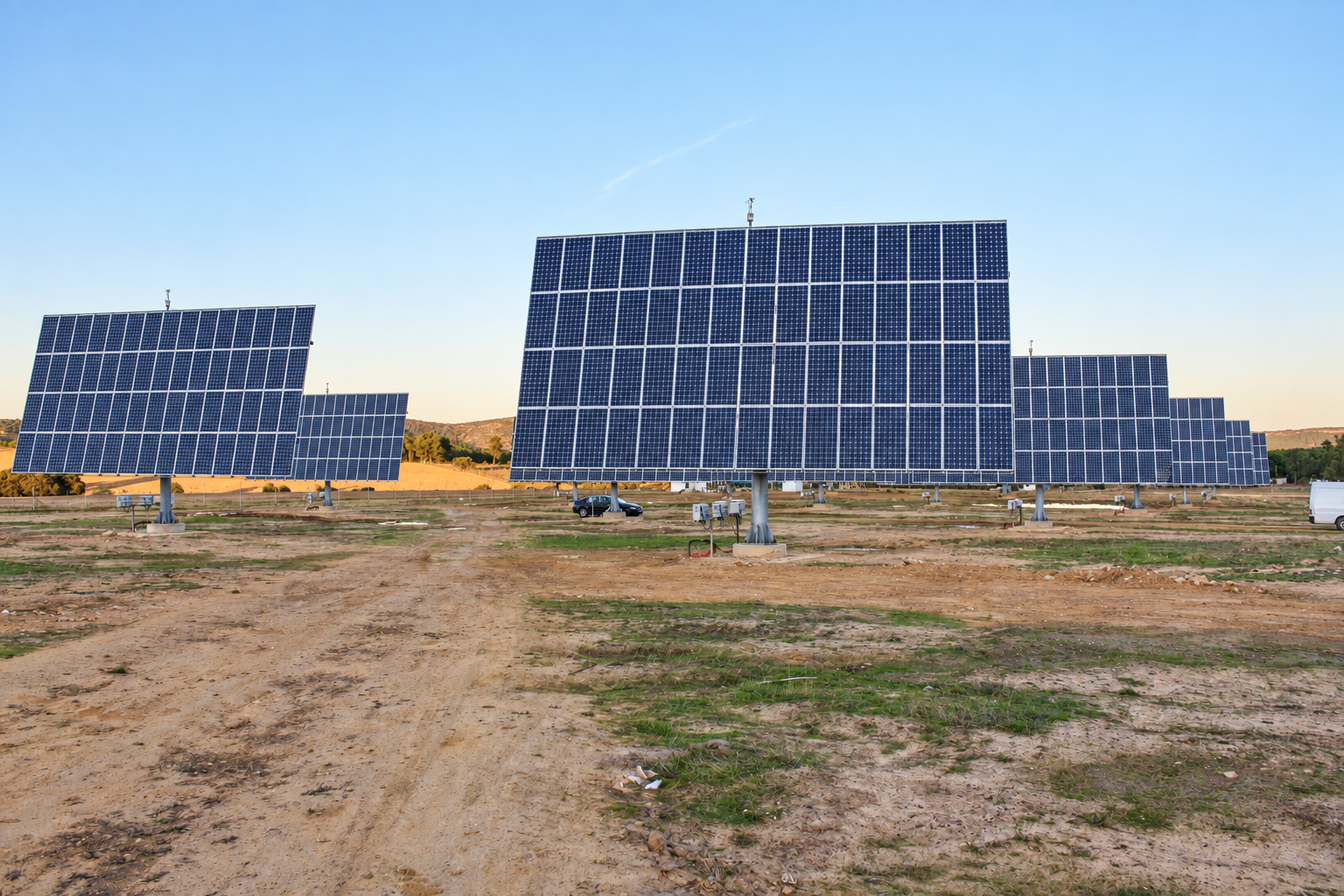 Parque solar con seguidores